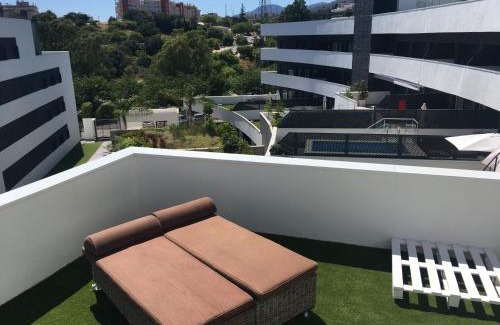 Estepona Apartment | central bright apartment, community pool and own private pool on splendid terrace, garage, beach 900m, mountains 200m