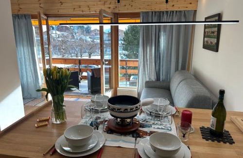 Villars-sur-Ollon Apartment | Central flat in Villars sur Ollon, Amethyste, for 4, with two double beds, balcony and 75m to ski-train
