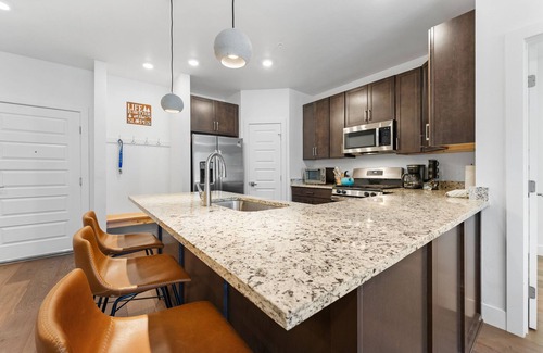 Lakeside Village Condo | Central Location with Scenic Mountain Vista Views from the Private Balcony!