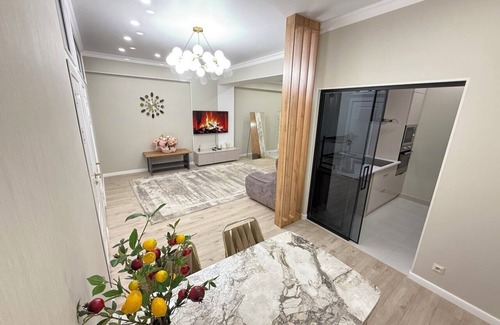 Bishkek Apartment | Central Serenity Loft1 with 2-bedroom 14th Floor View, near TSUM and GUM