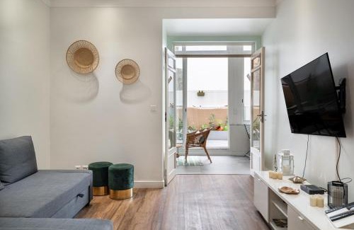 Lisbon Old Town Apartment | Central T2 with AC and Patio Near Av da Liberdade