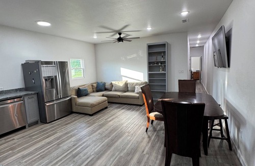 Ferndale House | Charming 2-bedroom barndominium with indoor basketball/pickleball court and pond