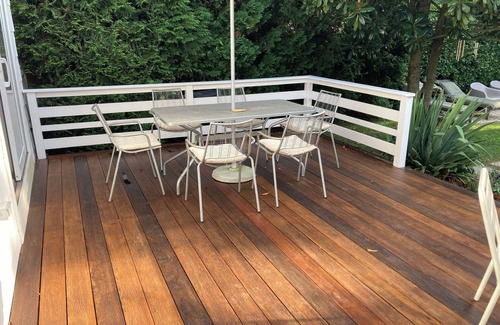 Bellport House | Charming 2-bedroom house with heated salt water pool, AC in lovely Bellport