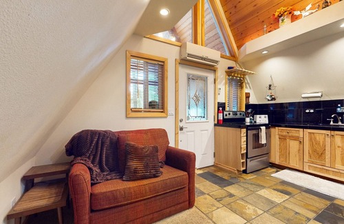 Easton Cabin | Charming A-frame home with modern appliances & private patio