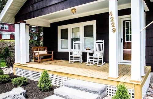 Syracuse House | Charming Bungalow with Porch, Yard and Fireplace