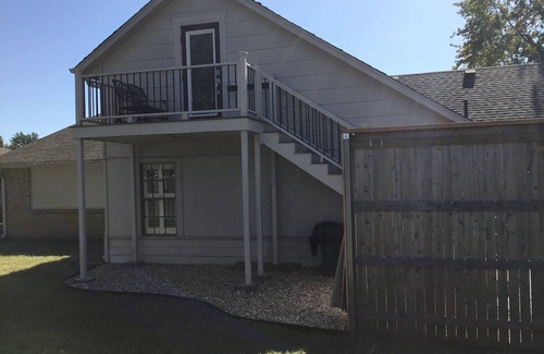 Claremore Apartment | Charming Farmhouse Loft with access to hot tub.