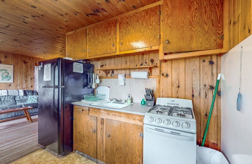Topinabee Cottage | Charming lakefront cottage with large yard, dock, & fire pit - close to downtown
