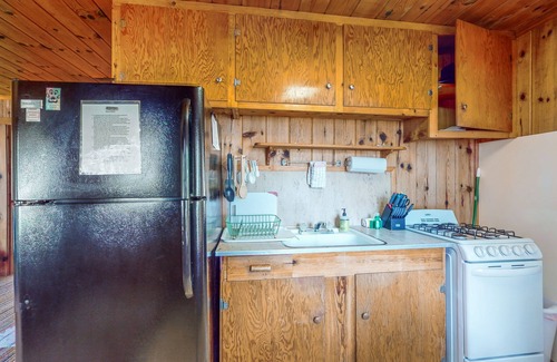 Topinabee Cottage | Charming lakefront cottage with large yard, dock, & fire pit - close to downtown