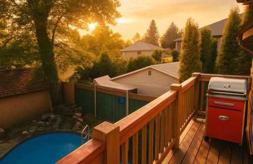 Saanich East House | Charming "Melrose Place" w Pool, Private Deck & Grill