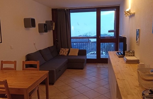 Arc-2000 Apartment | Charming Studio facing Mont Blanc ARC 2000, ski-to-door departure, 30 m2, 5 people
