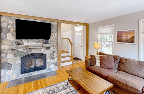 West Tisbury House | Charming tree-lined home with outdoor games, firepit, grill, W/D, & AC