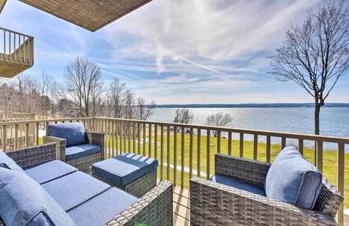 Dewittville Condo | Charming waterfront 3-bedroom condo with pool!