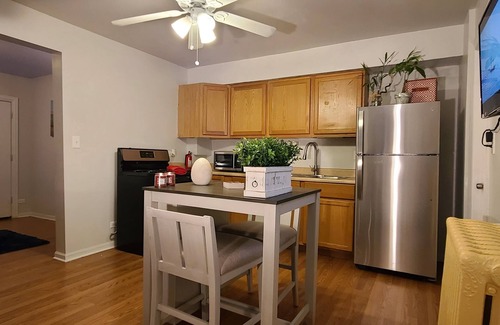 Old Irving Park Apartment | Chic, Cozy home, by Blue Line Train Stop + Free parking