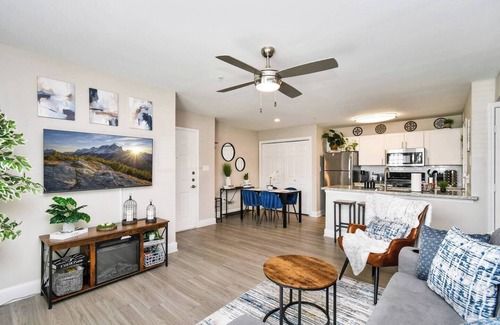 Astrodome Apartment | Chic Houston, King bed, NRG/TMC, Fireplace & Gym!
