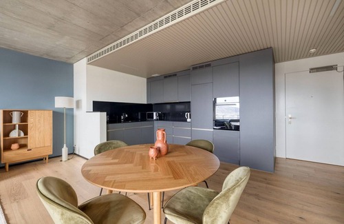 Seebach Apartment | Chic Oerlikon 1BR w/Storage & W/D, nr Market & Tram, by Blueground