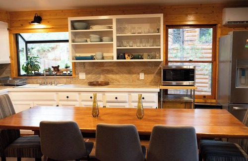 Bass Lake Cabin | chic old style cabin, forest suite & dome lake front. Private beach and own dock