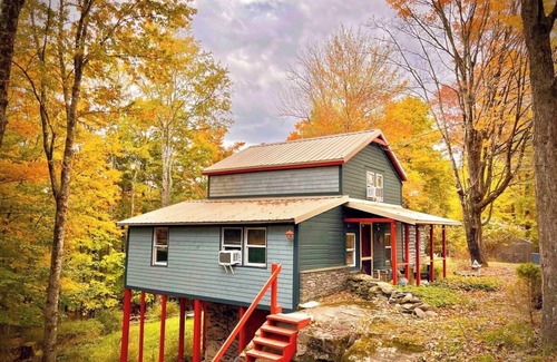 Smallwood Cabin | Chic Treehouse Cabin with Pedal Boat, SUPs, Lake Access, Hot Tub, BBQ & Fire Pit