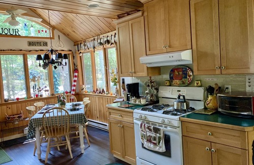 Old Forge Ski Chalet | Classic Adirondack Chalet on Moose River -Summer weekly rentals only Sat. to Sat