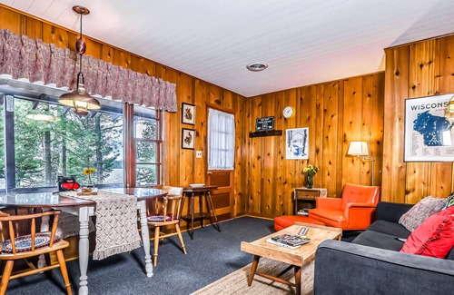 Presque Isle House | Classic, lakefront suite at a vintage resort with communal dock, firepit & views