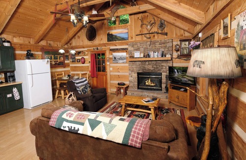 Gatlinburg - Pigeon Forge Cabin | Classic Tennessee log cabin with a hot tub in a GORGEOUS setting!