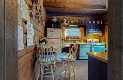 Wilmington Cabin | Classic Vermont cabin with forest views, woodstove, pools, hot tub & gym