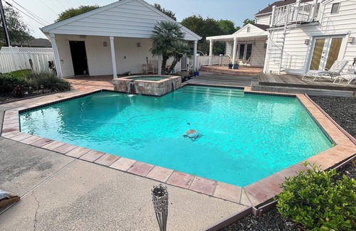 Bay Area House | Coastal 2-story home with pool & hot tub. Close to beaches, shops, and dining.