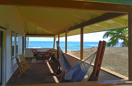 Mokuleia House | Coconut Cabana Stunning North Shore direct beach/ocean front home Waialua 30 nts