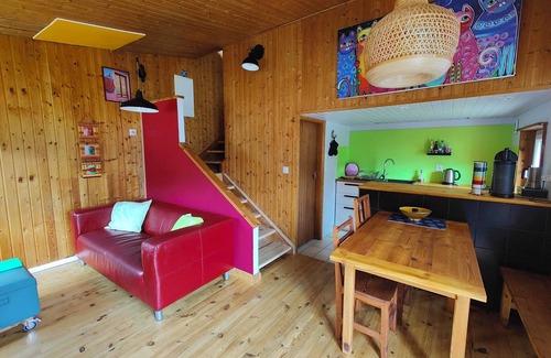 Molines-en-Queyras Cottage | Colorful, self-contained Père Castor apartment in the center of Molines