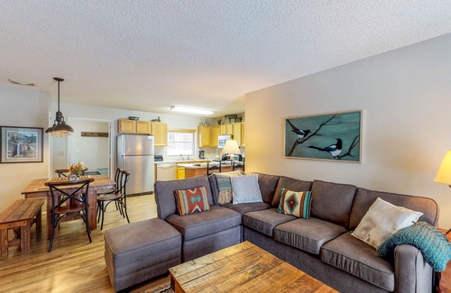 Big Horn Condo | Comfortable Big Sky condo with deck, W/D & WiFi - across the street from lift
