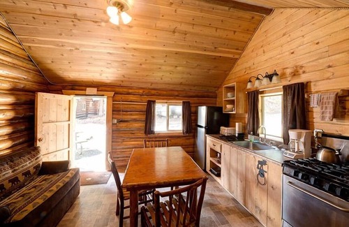 Silver Gate Cabin | Comfy cabin is situated on the Silver Gate property which overlooks 10,000ft tall mountain peaks surrounding the town.