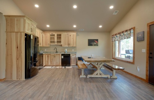 Conover House | Contemporary dog-friendly cabins with hot tub, fireplaces, patios, & game room