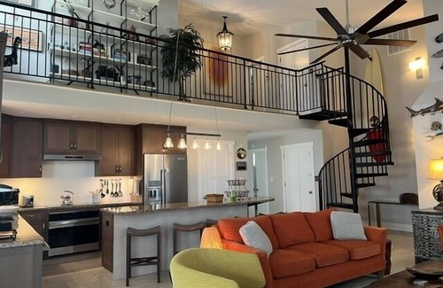 Sandbridge House | Contemporary home on canal w/elevator, dock, private washer/dryer, central AC