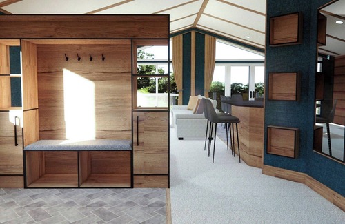 Frampton Ski Chalet | Contemporary lodge with one spacious king-sized bed with en suite.