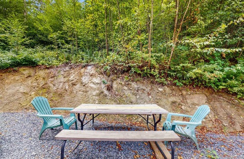 Waitsfield Cabin | Convenient tiny house w/trail access, firepit, gas grill, wifi, window a/c, w/d