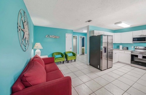 Gulf Lagoon Beach House | Conveniently located 3 block from beach! Rick Seltzer park restroom & lifeguard