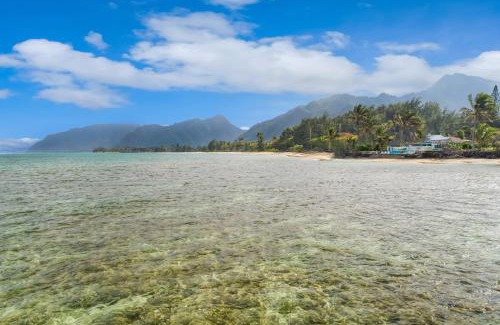 Hauula Villa | Corner Luxury Ethereal Hawaii Beachfront Estate for Monthly Rental with Private Beach & 3 Beachfront Jacuzzis & Snorkeling Reef & Jurassic Park Film Site