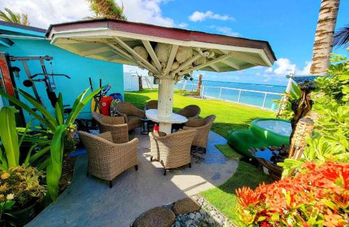 Hauula Villa | Corner Luxury Ethereal Hawaii Beachfront Estate for Monthly Rental with Private Beach & 3 Beachfront Jacuzzis & Snorkeling Reef & Jurassic Park Film Site