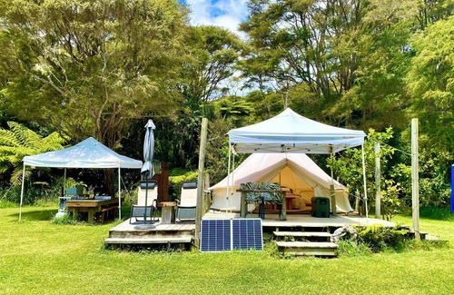 Coroglen RV Rental | Coro Camping nGlamping in nature. Totally private with own bush clad river pool