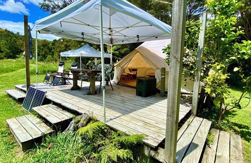 Coroglen RV Rental | Coro Camping nGlamping in nature. Totally private with own bush clad river pool