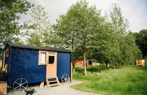 Higher Walton RV Rental | Cosy En-suite Shepherd Huts in beautiful wooded area.