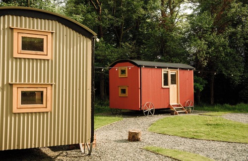 Higher Walton RV Rental | Cosy En-suite Shepherd Huts in beautiful wooded area.