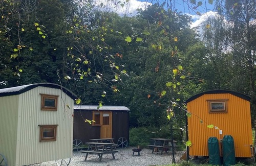 Higher Walton RV Rental | Cosy En-suite Shepherd Huts in beautiful wooded area.
