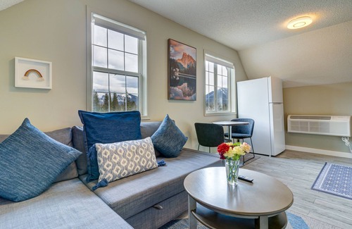 Canmore Apartment | Cozy 1 bedroom apartment in Canmore Rockies. 3 sister view from bedroom window