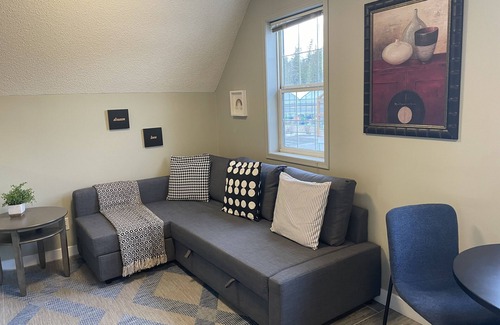 Canmore Apartment | Cozy 1 bedroom apartment in Canmore Rockies. 3 sister view from bedroom window
