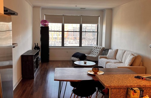 Hackensack River Waterfront Condo | Cozy 1-bedroom condo with AC, fitness room, WiFi in charming Jersey City by NYC