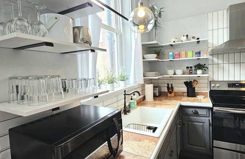 Charleston Apartment | Cozy 2BR Loft in Downtown Charleston, IL