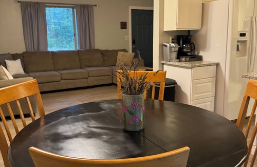 Snellville House | Cozy 3 bedroom 2 bath home with wooded deck view, fenced yard, allows pets!