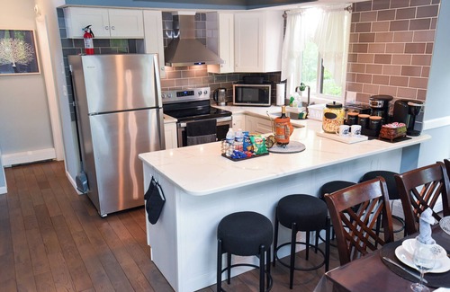 Tobyhanna House | Cozy 4BR pet-friendly Poconos Retreat with Fireplace, BBQ, Arcade & Backyard