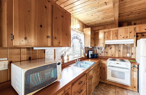 Bass Lake Cabin | Cozy Bass Lake home in Willow Cove with fireplace, grill & deck