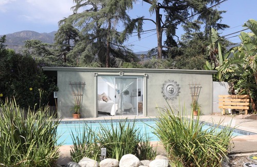 Altadena Cottage | Cozy Cabana Poolhouse-Dive from door to pool